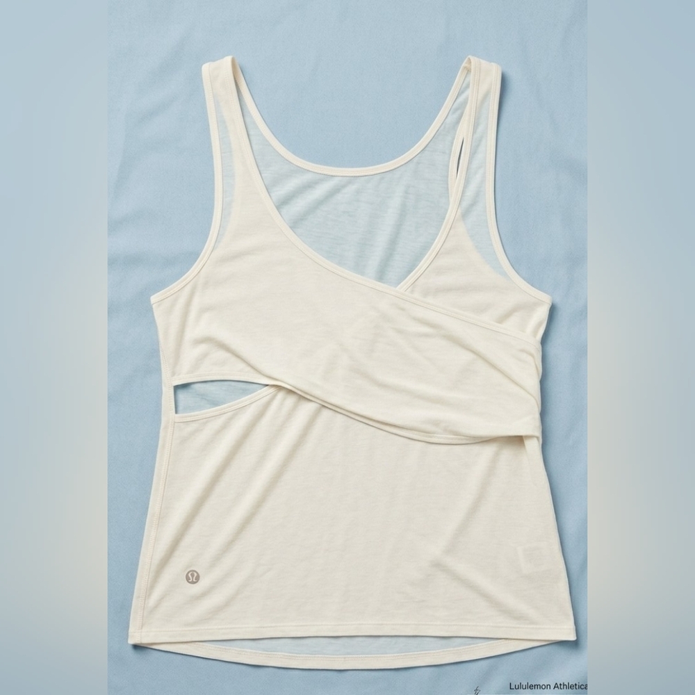 3/$15 Lululemon Reenergized 2in1 White Tank Top - Picture 2 of 2